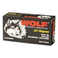 Wolf, .357 Magnum, FMJ, 158 Grain, 50 Rounds 357WFMJ