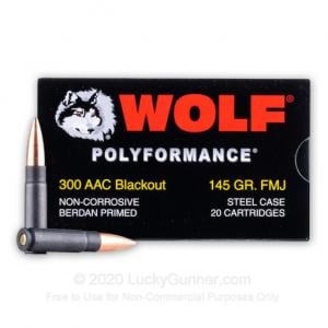 300 AAC Blackout - 145 Grain FMJ - Wolf - 20 Rounds WOL300AACFMJ