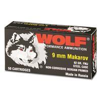 Wolf, 9x18mm Makarov, FMJ, 92 Grain, 1,000 Rounds AUTO-KIT