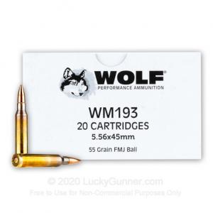 5.56x45 - 55 Grain FMJ - Wolf Gold - 1000 Rounds GM193