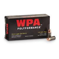 Wolf WPA Polyformance, 9mm, FMJ, 115 Grain, 500 Rounds 919FMJ
