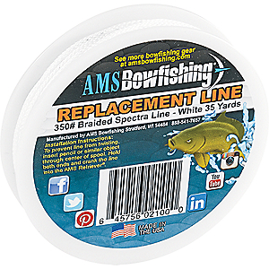 AMS Bowfishing Replacement Braided Spectra Bowfishing Line - White - 350 lb. 14022609214318-2108796