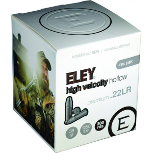ELEY High Velocity Hollow Point 22 LR 40 Grain. Ammunition, 300 Rounds Md: 05230 650911005238