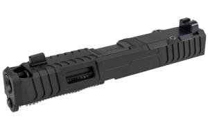 Zaffiri Precision ZPS.B, Glock 19 Gen 5 Complete Upper Kit, 9MM, Optics Ready Slide, RMR Footprint, G19 Barrel, Chunk Ported, HD Fiber Sights, Cerakote Finish, Armor Black, Includes Stainless Steel Recoil Spring Assembly and Screws