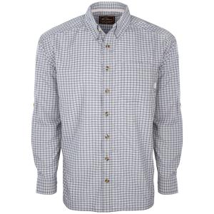 DRAKE Featherlite Check Long Sleeve Shirt DS2110-MNG 659601526312