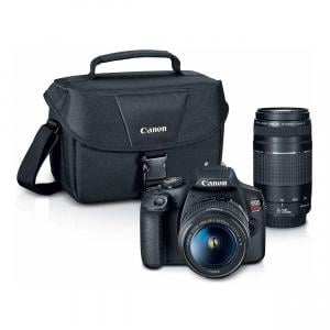 Canon EOS Rebel T7 DSLR Camera EF-S 18-55mm and EF 75-300mm Double Zoom Lens Kit