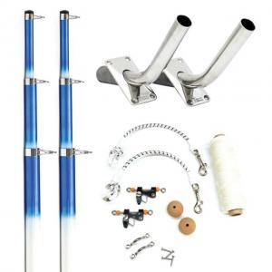 Tigress 15' Fiberglass Telescoping Outrigger System - White/Blue, 88200-1