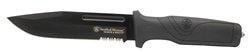 Smith &amp; Wesson Search and Rescue 6-inch Fixed Black Blade with Textured Rubber Handle 1100070