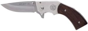 Smith & Wesson Model 325 Revolver Folding Knife, 3in, Stainless Steel Blade, Wood Handle, 1168583 1168583