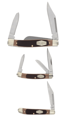 Old Timer 1207768 Q4 Combo Folding Plain Satin Stainless Steel Blade/ Sawcut Polymer Handle 179762
