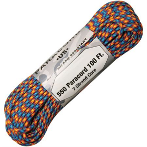 Marbles 1190H 100 Feet Parachute Cord Fire & Ice with Nylon Construction