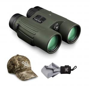 Vortex Fury HD 5000 10x42 Roof Prism Laser Rangefinder Binocular Bundle