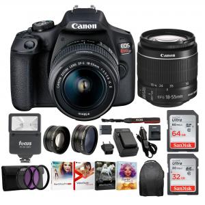 Canon T7 EOS Rebel DSLR Camera with EF-S 18-55mm IS II Lens Deluxe Bundle