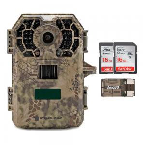 Stealth Cam 2020 G42NG 24MP No Glow Trail Camera (Kryptek Camouflage) with Two 16GB SD Cards and USB 2.0 Card Reader