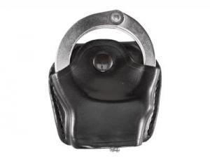 Aker Leather Model 606 Open Top Hinged Handcuff Case | Brass | LAPoliceGear.com A606_001