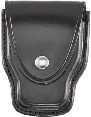 Aker Leather Model 508 Handcuff Case, Small, Black Snap, Black, Plain, Black, A508-BP-BK A508BPBK