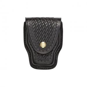 Aker Leather Model 508 Handcuff Case, Basketweave, Brass Snap, Brass Snap, Small, A508-BW-BR A508BWBR