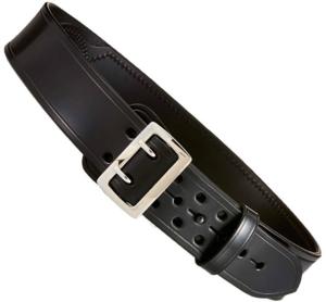 Aker Leather Model B03 2.25inch Half Leather Lined Sam Browne Belts, Brass Snap, 30 in, Plain, Black, B03-BP-30-BR B03BP30BR