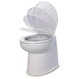 Jabsco 17 Deluxe Flush Fresh Water Electric Toilet w/Soft Close Lid - 12V, 58040-3012 580403012