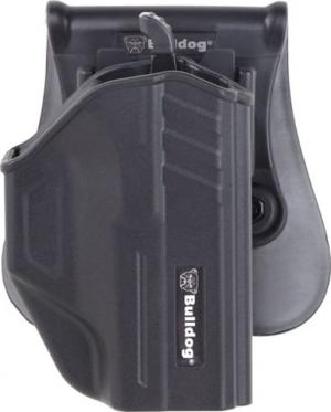 Bulldog Cases Thumb Release Polymer Holster W/Paddle and Mag Holder, Right Hand, Black, TR-G17 TRG17