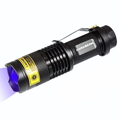 DARKBEAM UV 365nm Light Wood's lamp Blacklight Ultraviolet Flashlight LED Portable Mini Handheld Torch Detector - $6.50 w/code 3K5K92MO DARKBEAM