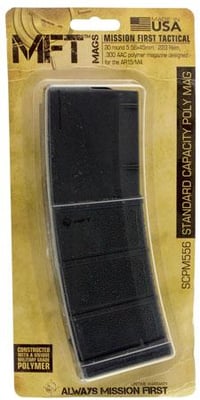 Mission First Tactical Poly Mag AR-15 Magazine 5.56mm/.300 AAC 30rd Black SCPM556 676315032922