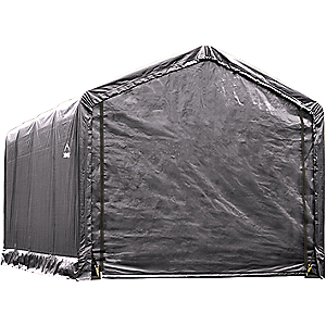 ShelterLogic 12' x 20' Peak-Style Garage/Storage Shelter Gray - Canopy Car Ports at Academy Sports 677599628054