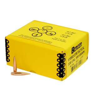 Berger Match Grade Tactical Bullets .338 cal .338" 300 gr HYBRID OTM TACTICAL 250/ct BB33794