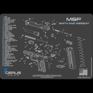 Cerus Gear S&W M&P Handgun Schematic 3mm ProMat 12" x 17" - Gray
