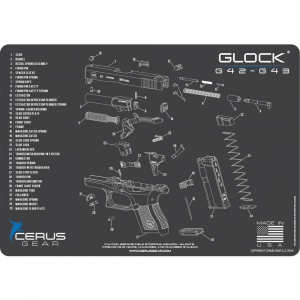 Cerus Gear 12x17 Glock 42-43 Schematic ProMat - Gray CIHMGLK42SCHGRY