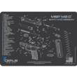 HANDGUN 12X17 3mm PROMAT S&W M&P M2.0 SCHEMATIC CHAR GRAY 681565035869