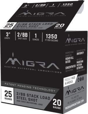 Migra Steel Shot Staxd Load 20 Gauge 1 oz 3in Centerfire Shotgun Ammo, 25 Rounds, M-20S4-6 M20S46