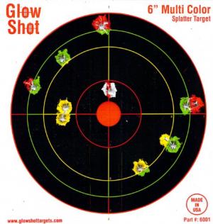 60 Pack - 6" Reactive Targets - GlowShot - Multi Color - See Your Hits Instantly - Gun & Rifle Targets - Glow Shot 689466405774