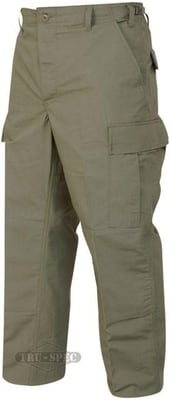 Tru-Spec BDU Pants, 65/36 Poly/Cotton Rip, OD Green, 2XL, Long 1318027