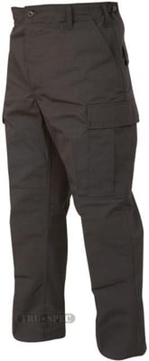 Tru-Spec BDU Pants, 65/36 Poly/Co Rip, Black, Small, Regular 1324003