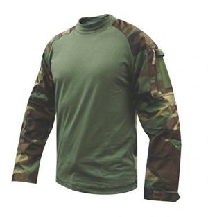 Tru-Spec TRU Combat Long-Sleeve Shirt NYL-Cot Woodland Digi/OD M-Reg 2560004 TS2560 Woodland/Olive Drab M
