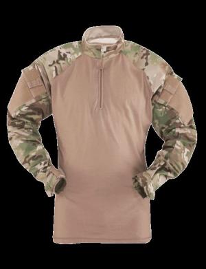 Tru-Spec 1/4 Zip Tactical Response Combat Shirt - Men's, 50/50 Nylon/Cotton Rip-Stop, MultiCam/Coyote, 2XL, Long, 2541027