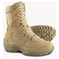 Reebok Men&amp;#39;s 8&amp;quot; Rapid Response RB Stealth Side Zip Combat Boots, Desert Tan RB8895