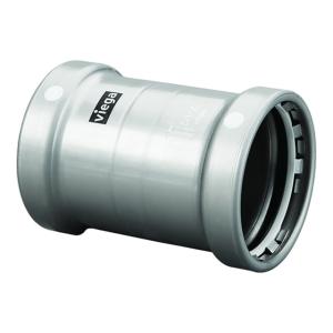 Viega MegaPress XL 4in Carbon Steel Coupling w/o Stop w/FMK - Double Press Connection - Smart Connect Technology, 26695