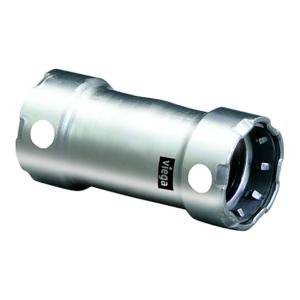 Viega MegaPress 3/4in Stainless Steel 304 Coupling w/o Stop - Double Press Connection - Smart Connect Technology, 95315