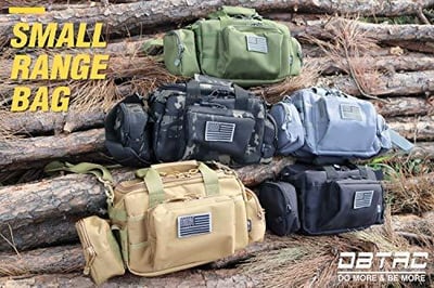 DBTAC Gun Range Bag Small Tactical 2x Pistol Shooting Range Duffle Bag with Lockable Zipper for Handguns and Ammo (Black) 694026031003