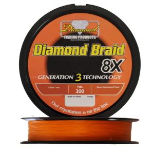 Momoi Diamond Braid Generation III 8X 300yds 10lb Orange, 72640