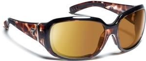 7 Eye Air Dam Sunglasses Mistral, Sharp View Gray Polarized PC Lens, Leopard Tortoise Frame, S-M, Women 585353