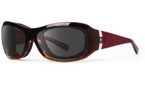 7Eye by Panoptix Women's AirShield Sedona Sunglasses, RX Ready, Ruby Fade Frame, SharpView Gray Lens, M-L, 326441