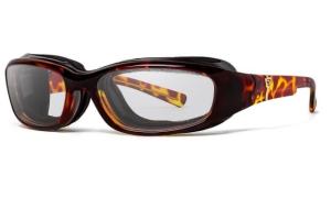 7Eye by Panoptix AirShield Sierra Sunglasses, RX Ready, Light Tortoise Frame, SharpView Clear Lens, S-L, 346040
