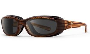7Eye by Panoptix AirShield Sierra Sunglasses, RX Ready, Brown Stripe Tortoise Frame, SharpView Gray Lens, S-L, 346241