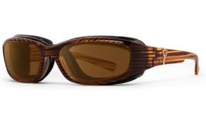 7Eye by Panoptix AirShield Sierra Sunglasses, RX Ready, Brown Stripe Tortoise Frame, SharpView Polarized Copper Lens, S-L, 346254