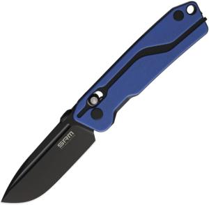SRM Knives 7228 Ambi Lock Folding Knife, 2.75 black finish D2 tool steel blade, Blue and black G10 handle, 7228 BLUE