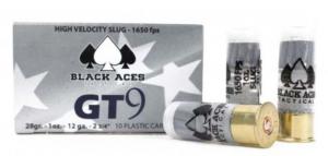 Black Aces Tactical GT9 12 Gauge, 1 oz High Velocity Slug, 2 3/4in, 1650 ft/s, Zink Coated Steel, Centerfire Shotgun Slug Ammo, 10 Rounds, BATGT9SLUG 702706997270