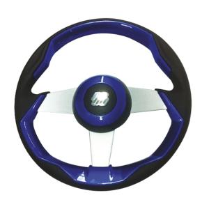 Uflex USA 69480G Grimani 13.8in Steering Wheel With Spokes - Blue, Silver, GRIMANI BL/S